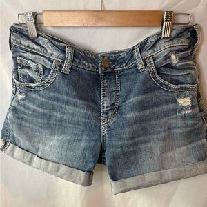 Silver Jeans Co. Denim Blue Women's Distressed Shorts